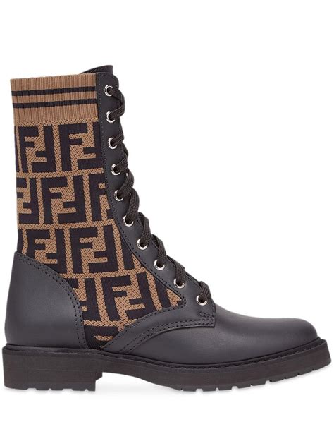 fendi rockoko booties|Fendi military boots.